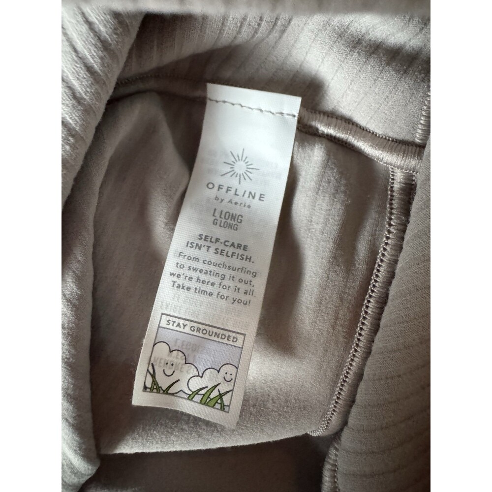 Offline by Aerie Women's Beige High-Rise Trouser Leggings, Size Large Long - Picture 5 of 8